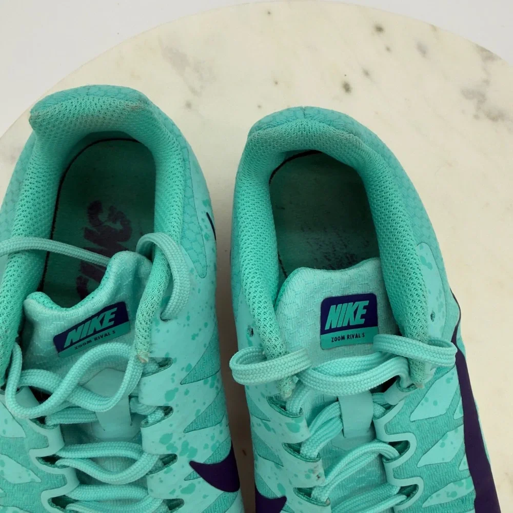 Nike Zoom Rival M 9 Track Spikes Womens‎ 8 Teal Black Racing Shoes 907565 300